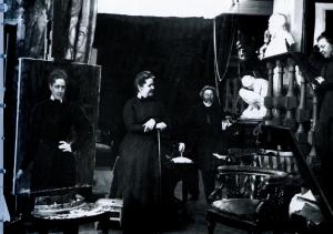Графиня С.В. Панина позирует в мастерской Репина (1909-1910)
