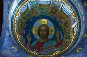 Спас на Крови внутри. Пантократор (мозаика центрального купола) Спас на Крови внутри, Санкт-Петербург